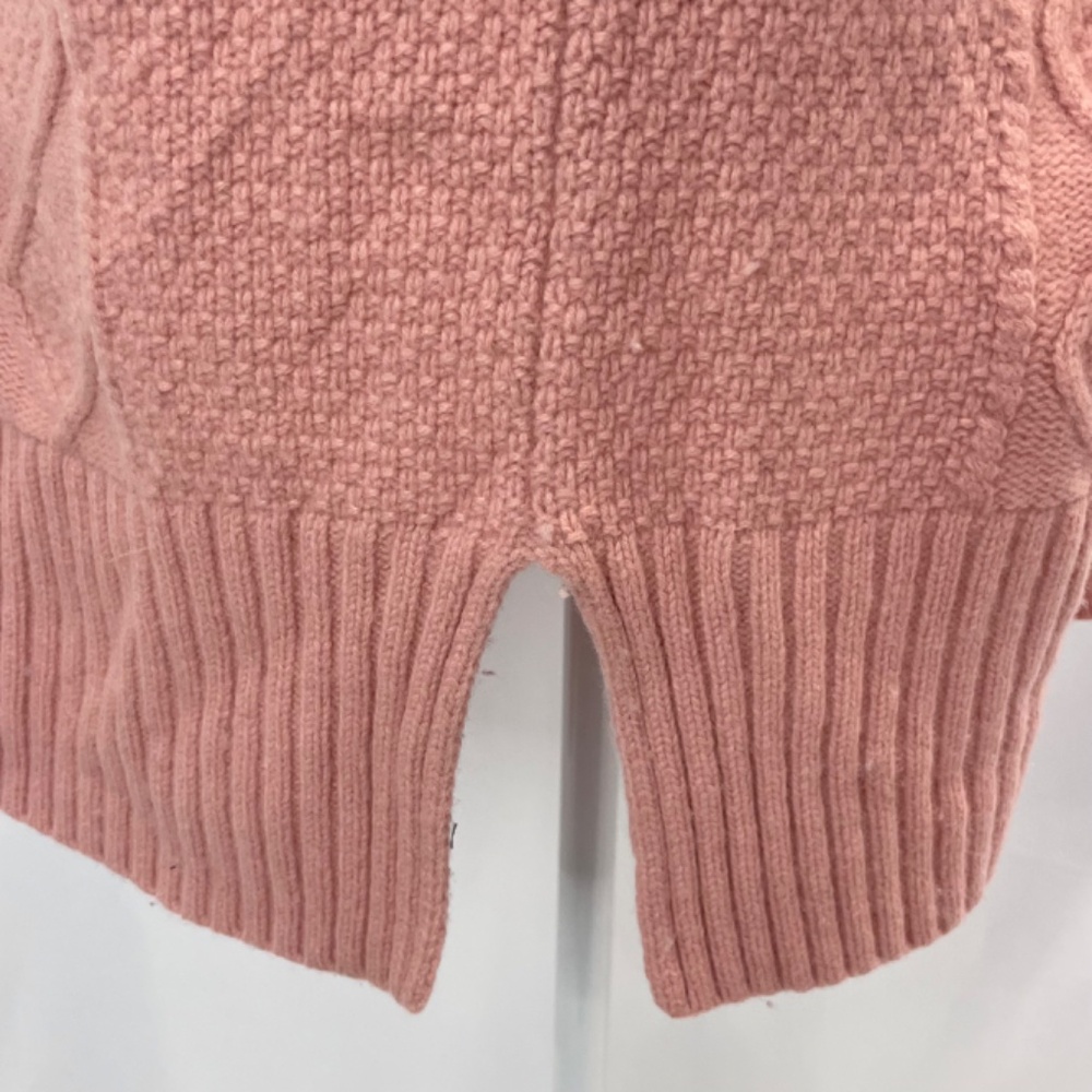 J Crew Cable Knit Patchwork Wool Blend Tunic Sweater K2428 Seashell Pink Large - Picture 11 of 16